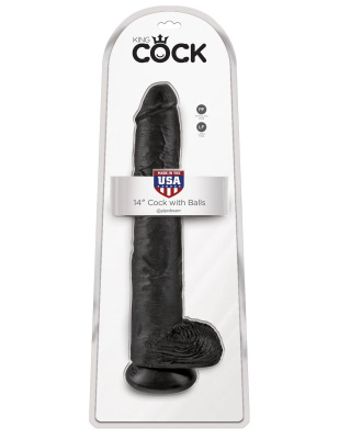 Фаллоимитатор-гигант черный King Cock 14 Cock with Balls (5534-23 PD)