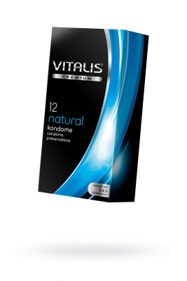 Презервативы Vitalis, premium, классические, 18 см, 5,3 см, 12 шт. (0T-00009995)
