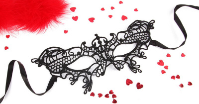 Маска ажурная ИЗАБЕЛЬ цвет чёрный, текстиль (EE-20353)