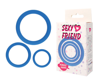 КОЛЬЦО ЭРЕКЦИОННОЕ цвет синий, набор 3 шт (SF-70242-13)
