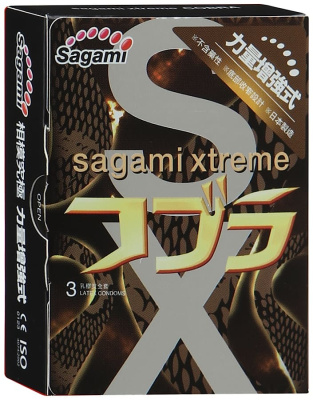 Презервативы SAGAMI Xtreme Cobra 3 шт. конусообразные супер облегающие (143152)