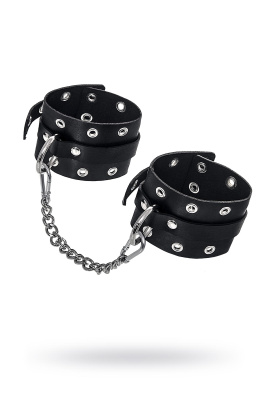 Оковы Pecado BDSM, однослойные с люверсами, натуральная кожа, черные (УТ-00002374)