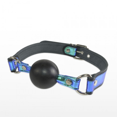 Кляп-шар с яркими ремешками из натуральной кожи (3005-19)