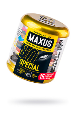 Презервативы Maxus, латекс, точечные, ребристые, железный кейс, 18 см, 5,3 см, 15 шт. (0T-00016089)