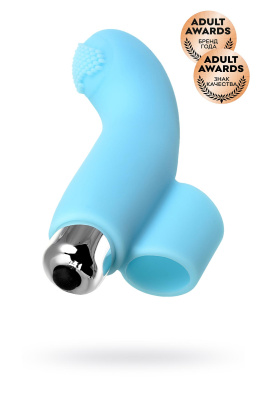 Вибронасадка на палец JOS DANKO для точки G, силикон, голубая, 9,5 см (0T-00011168)